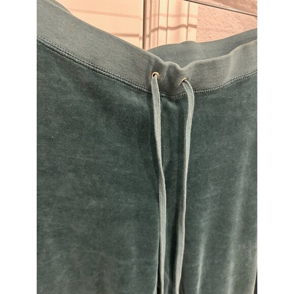 Juicy Couture Velour Straight Leg Lounge Pants Teal Sz XL Drawstring Relaxed - Picture 4 of 9